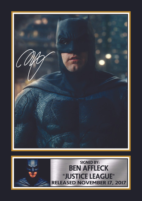 Ben Affleck Justice League Batman printed autograph poster print
