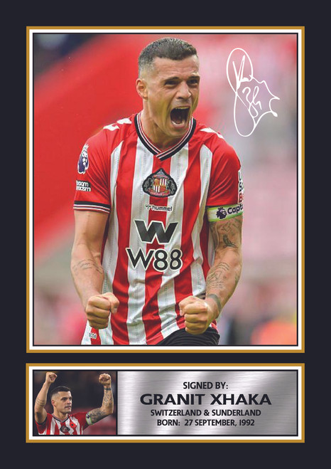Granit Xhaka Printed Autograph Poster Print - Sunderland & Switzerland Football Star Wall Art