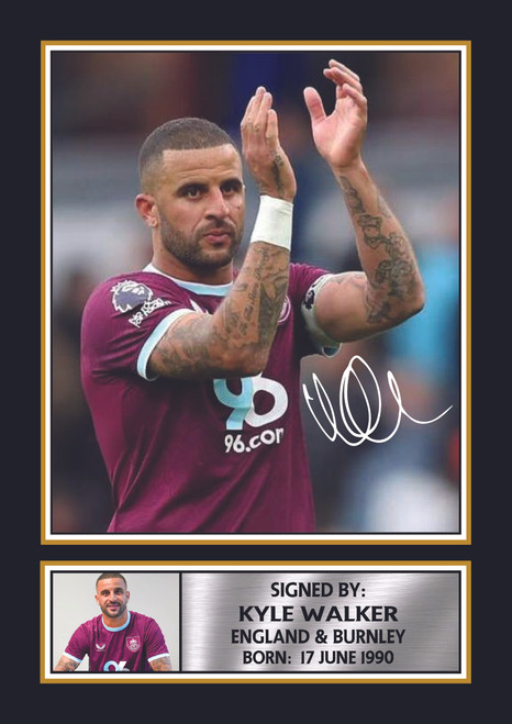 Kyle Walker printed autograph poster print