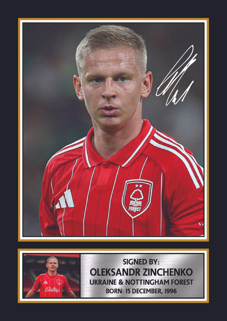 Oleksandr Zinchenko printed autograph poster print