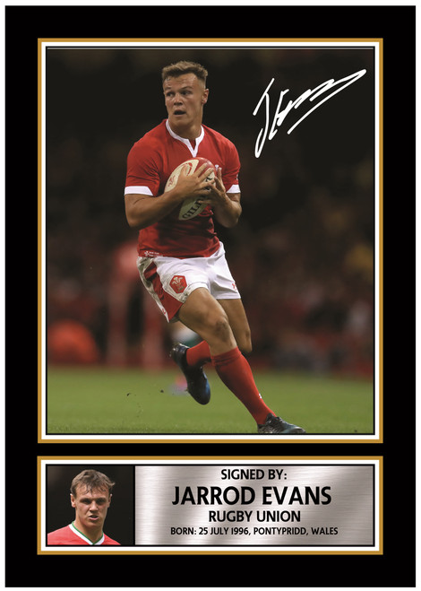 Jarrod Evans Wales Rugby Poster – Printed Autograph Wall Art – Wales Rugby Union Player Poster for Fans