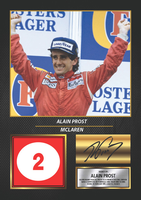 Alain Prost Printed Autograph Poster Print - Motorsport Racing Legend Wall Art