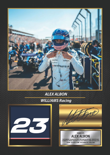 Alex Albon Printed Autograph Poster Print – Motorsport Wall Art – Motorsport with Printed Autograph
