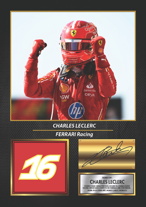 Charles Leclerc Printed Autograph Poster Print – Motorsport Wall Art – Printed Autograph Motorsport