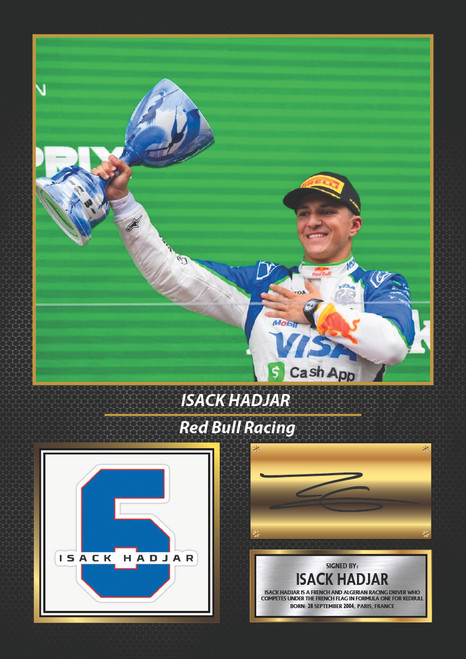 Isack Hadjar Printed Autograph Poster Print - Motorsport Wall Art
