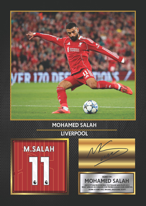Mohamed Salah Liverpool printed autograph poster print