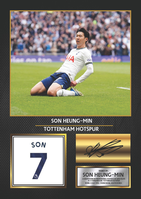 Son Heung-Min Tottenham Hotspur printed autograph poster print