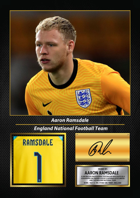 Aaron Ramsdale England Printed Autograph Poster Print