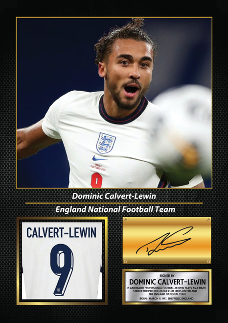 Dominic Calvert-Lewin England Printed Autograph Poster Print