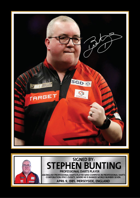 Stephen Bunting Darts Poster Print – The Bullet Signature Style Wall Art