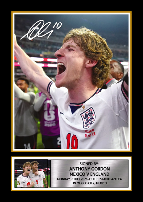 Anthony Gordon England Poster Print – Mexico vs England 2026 Match Commemorative Wall Art – Sports – Football Fan Gift