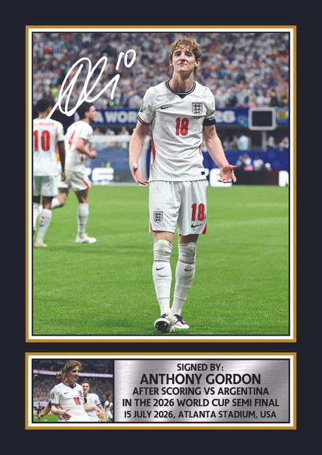 Anthony Gordon England Football Poster Print