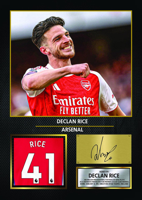 Declan Rice printed signature poster