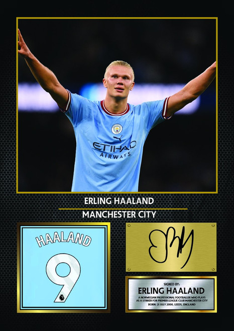 Erling Haaland printed signature poster