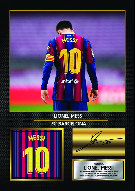 Lionel Messi printed signature poster