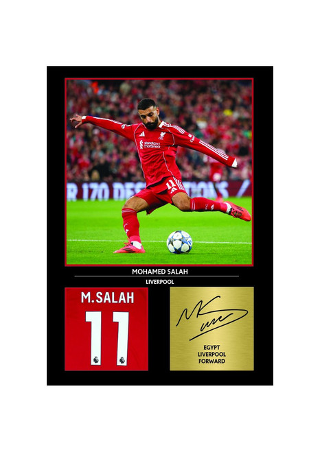 Mo Salah printed signature poster
