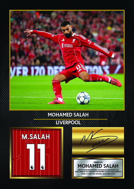 Mohamed Salah printed signature poster