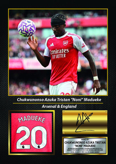 Noni Madueke printed signature poster
