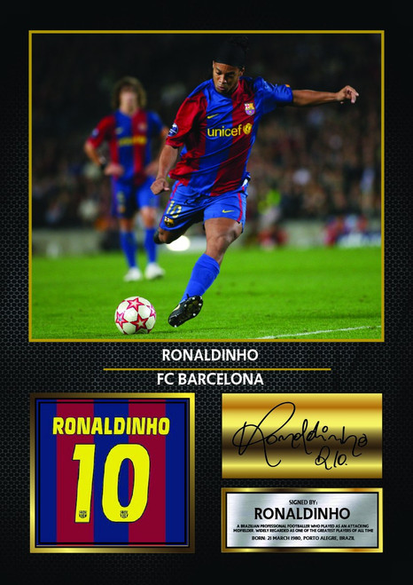 Ronaldinho printed signature poster