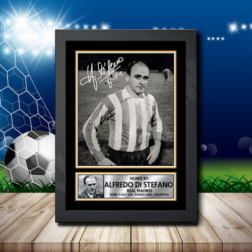Alfredo Di Stefano Portrait Edition printed autograph poster print - view 2