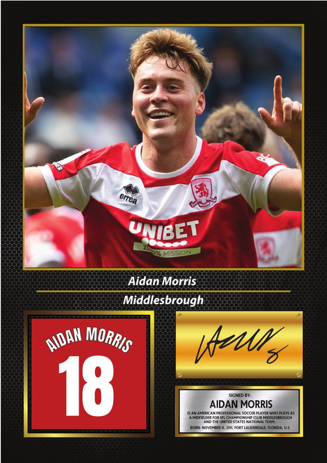 Aidan Morris Middlesbrough FC Poster Print
