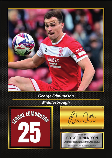 George Edmundson Middlesbrough FC Poster Print