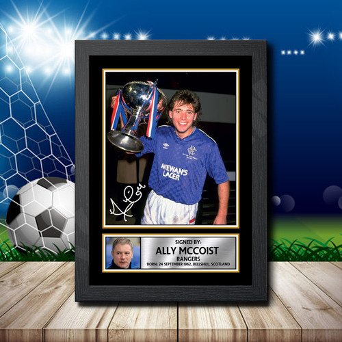 Ally Mccoist Action Shot Edition printed autograph poster print