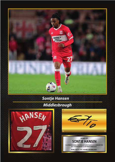 Sontje Hansen Middlesbrough FC Poster Print