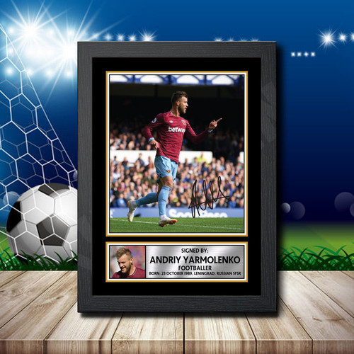 Andriy Yarmolenko Action Shot Edition printed autograph poster print