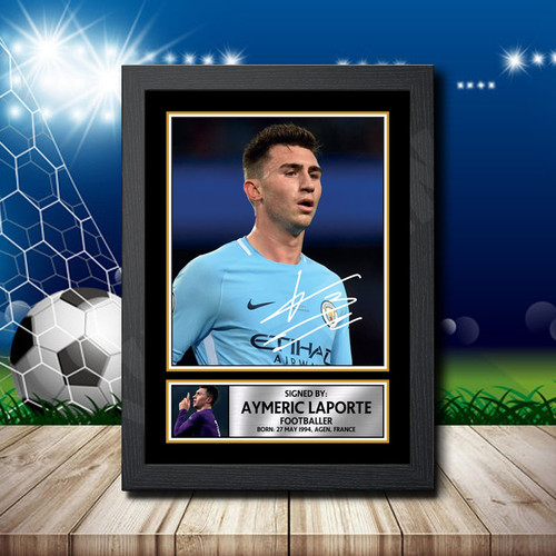 Aymeric Laporte printed autograph poster print
