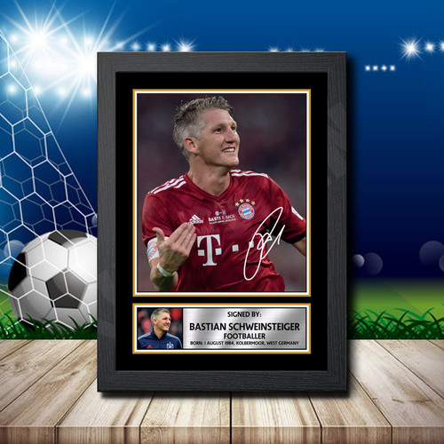 Bastian Schweinsteiger printed autograph poster print