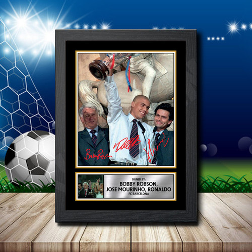 Bobby Robson Jose Mourinho Ronaldo printed autograph poster print