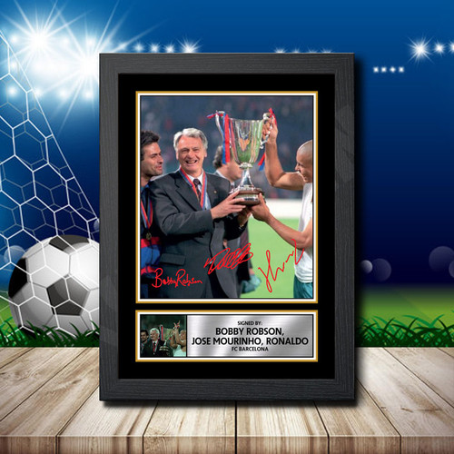 Bobby Robson Jose Mourinho Ronaldo printed autograph poster print