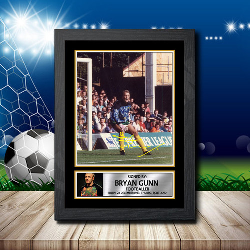 Bryan Gunn printed autograph poster print