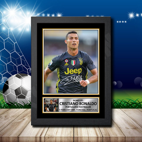 Cristiano Ronaldo 2 printed autograph poster print