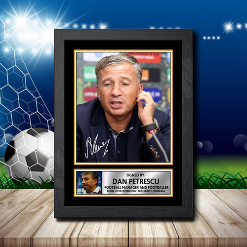 Dan Petrescu printed autograph poster print