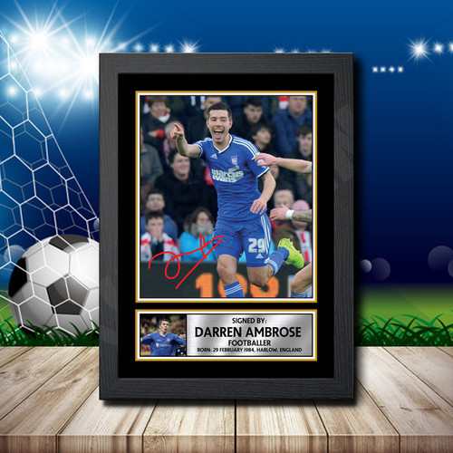 Darren Ambrose Action Shot Edition printed autograph poster print