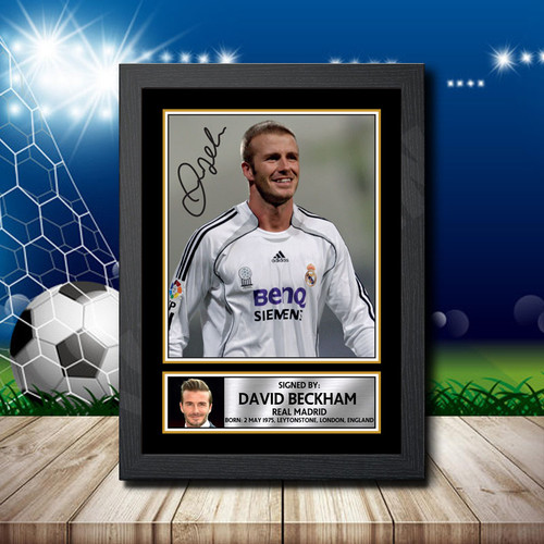 David Beckham 2 printed autograph poster print