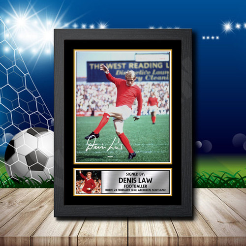 Denis Law printed autograph poster print