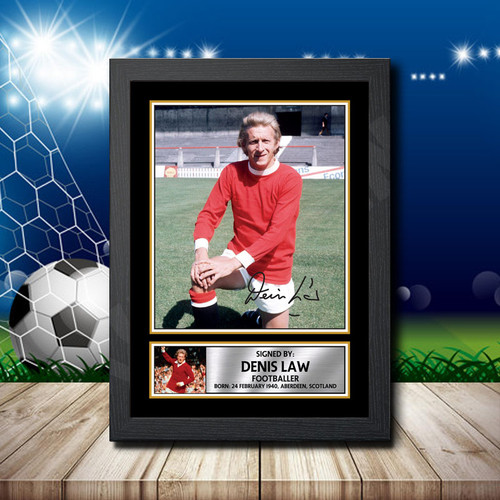 Denis Law printed autograph poster print