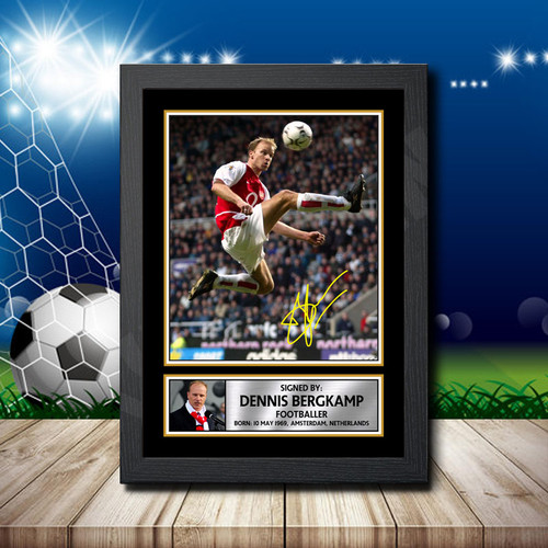 Dennis Bergkamp printed autograph poster print