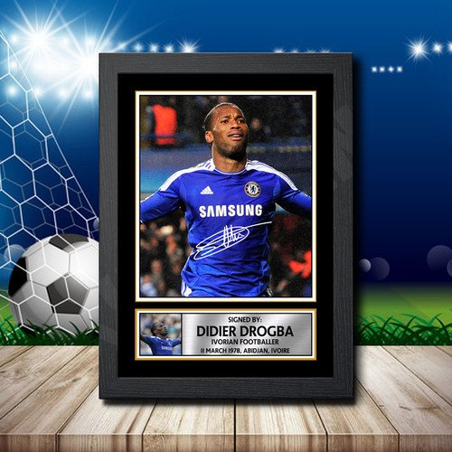Didier Drogba printed autograph poster print