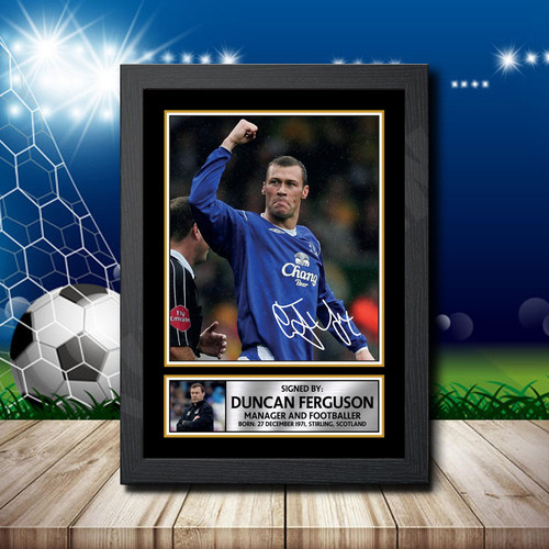 Duncan Ferguson printed autograph poster print