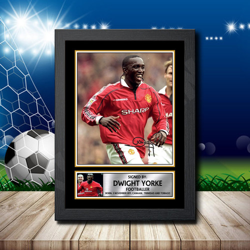 Dwight Yorke printed autograph poster print - view 2