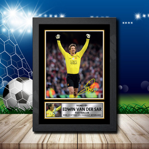 Edwin Van Der Sar printed autograph poster print - view 2