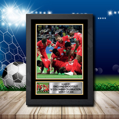 England Shootout V Colombia Celebration World Cup 2018 printed autograph poster print - view 2