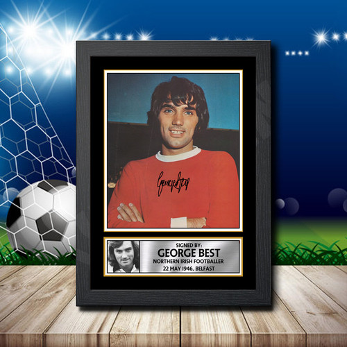 George Best printed autograph poster print