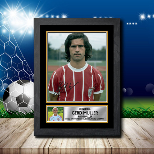 Gerd Muller Action Shot Edition printed autograph poster print