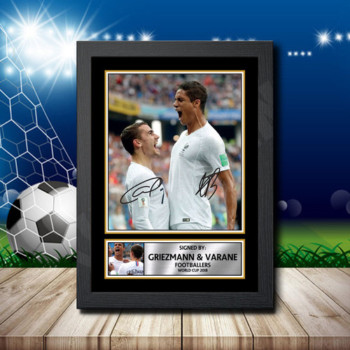 Griezmann Varane printed autograph poster print - view 2