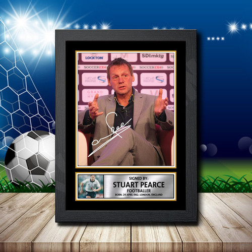 Iconic Stuart Pearce printed autograph poster print